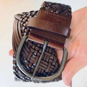 Bonded Leather Woven Belt